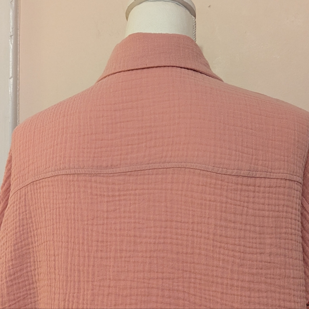 Pastel 100% cotton colour block plaid shirt button collared down oversized small - Picture 8 of 16
